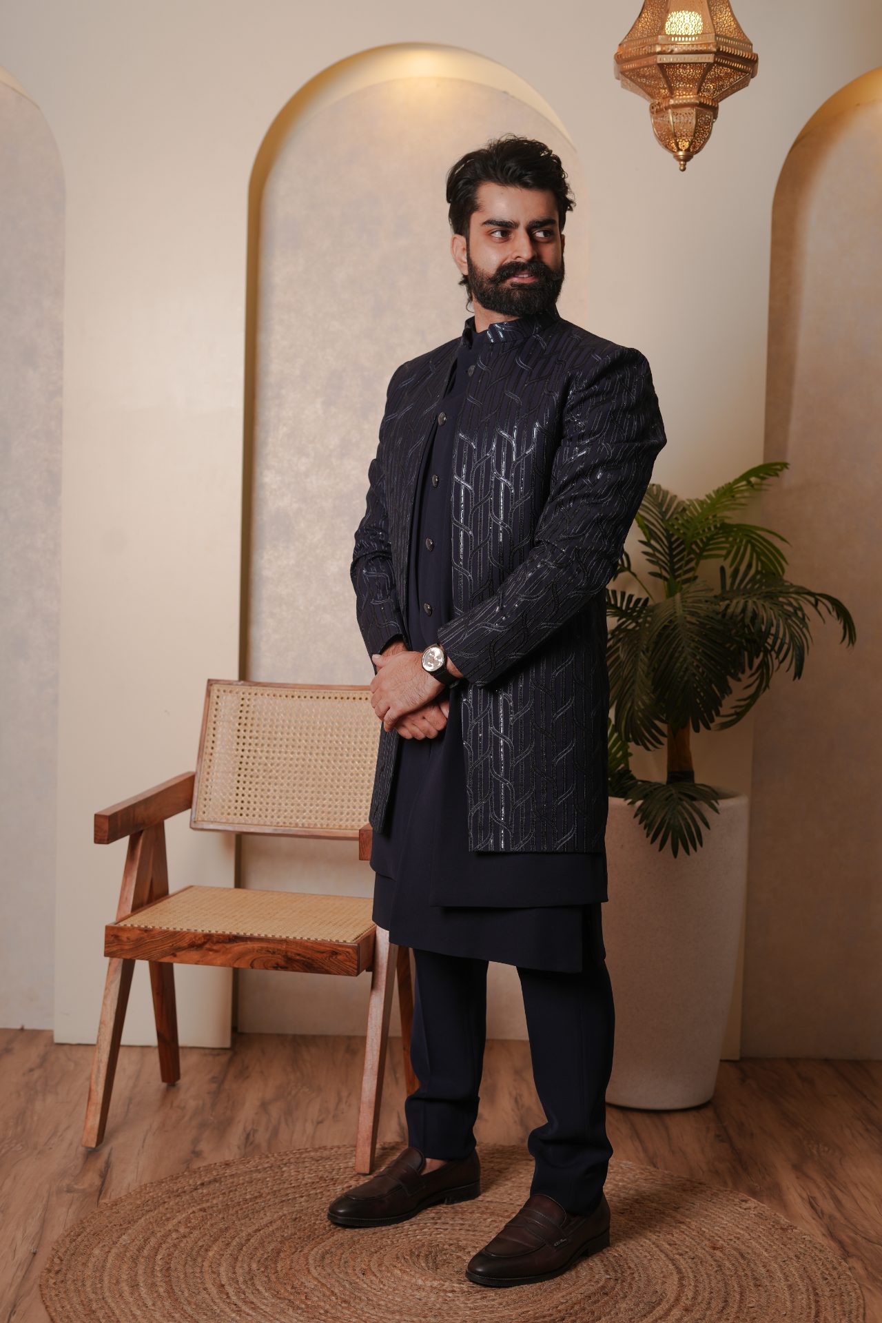 Indowestern 3 layer Blue