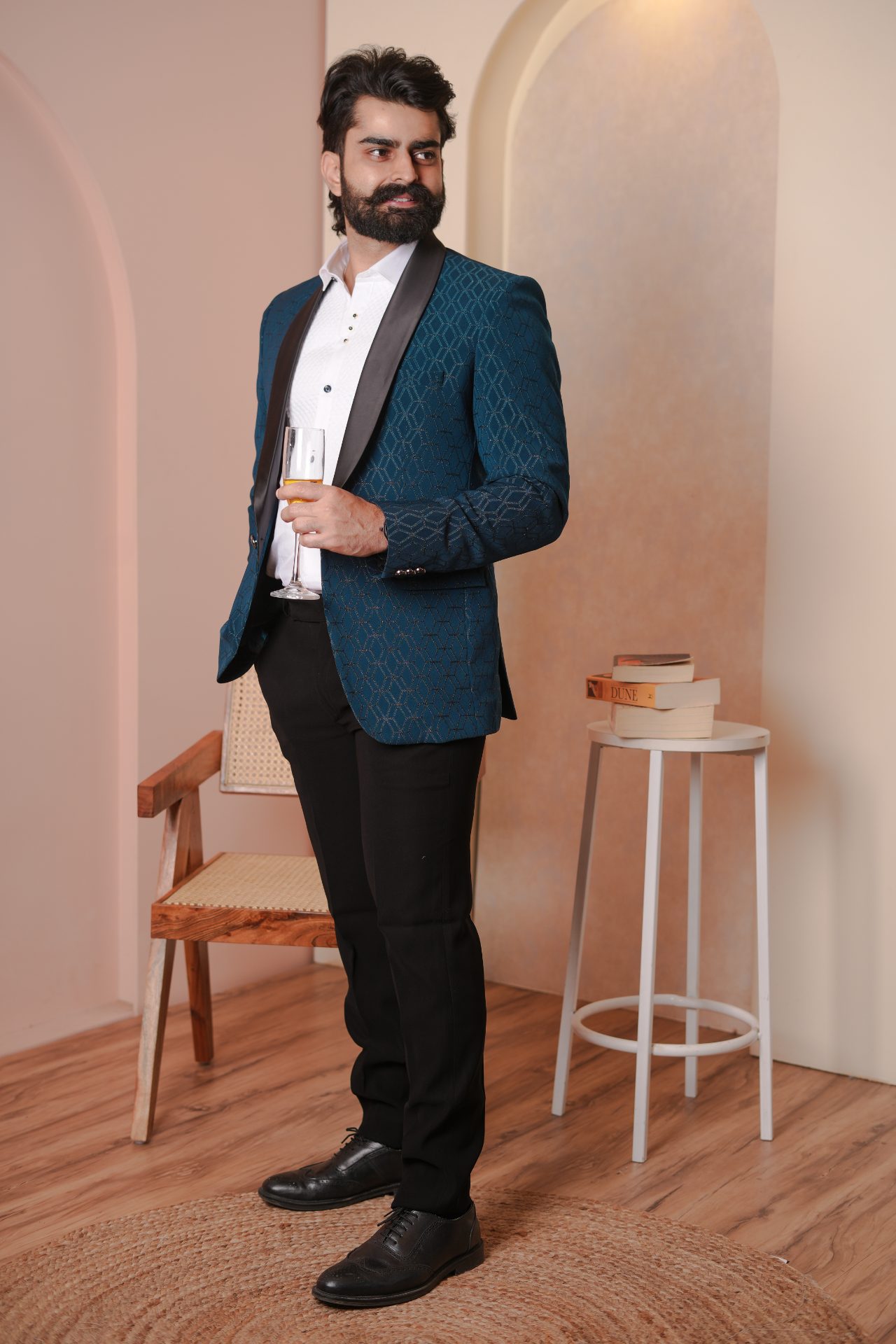 Tuxedo Printed Tealblue