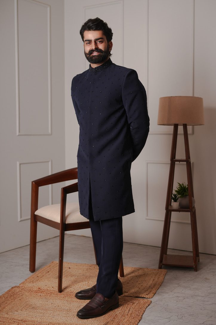 Achkan Tube Navyblue