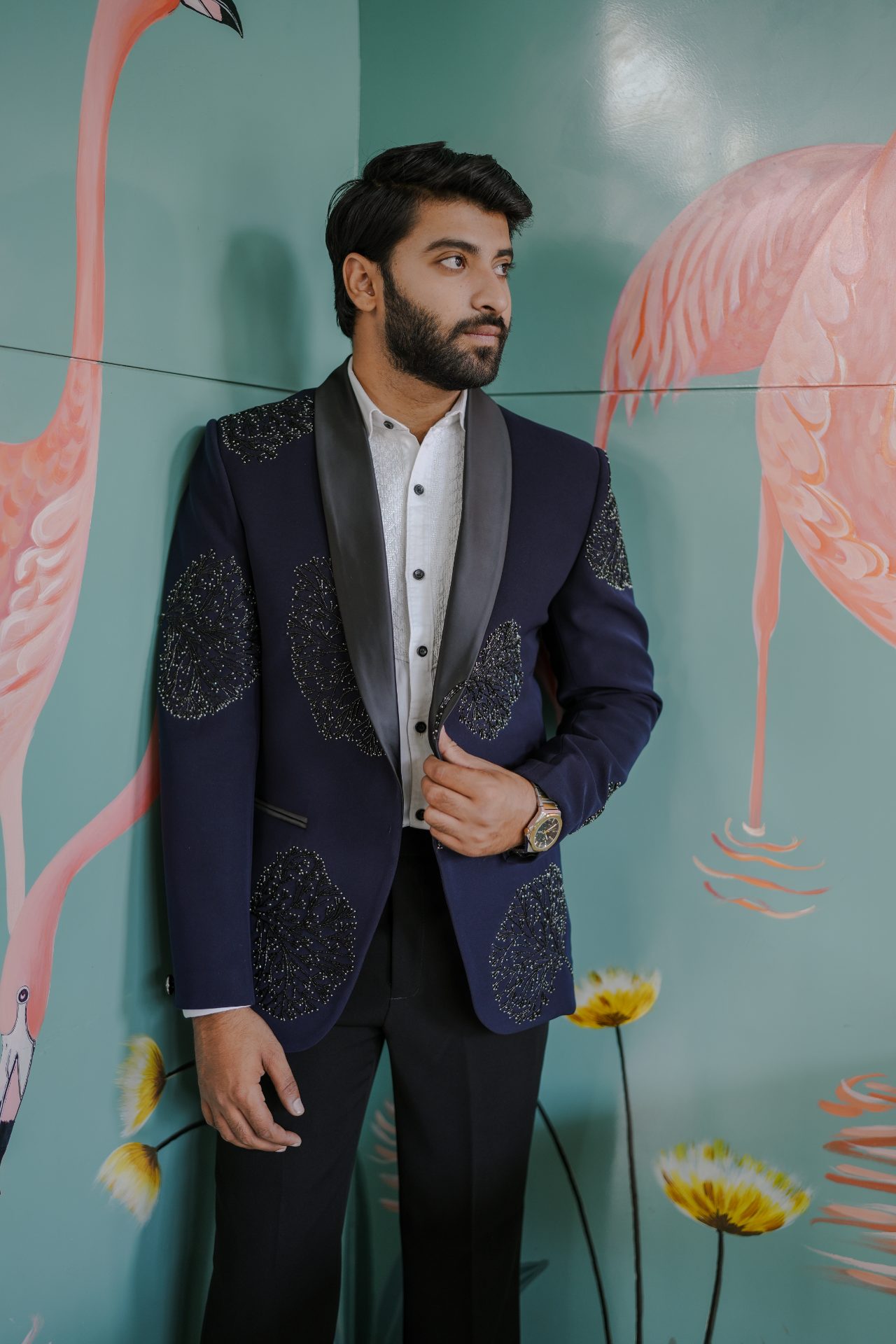 Tuxedo Heavy Leaf Navyblue