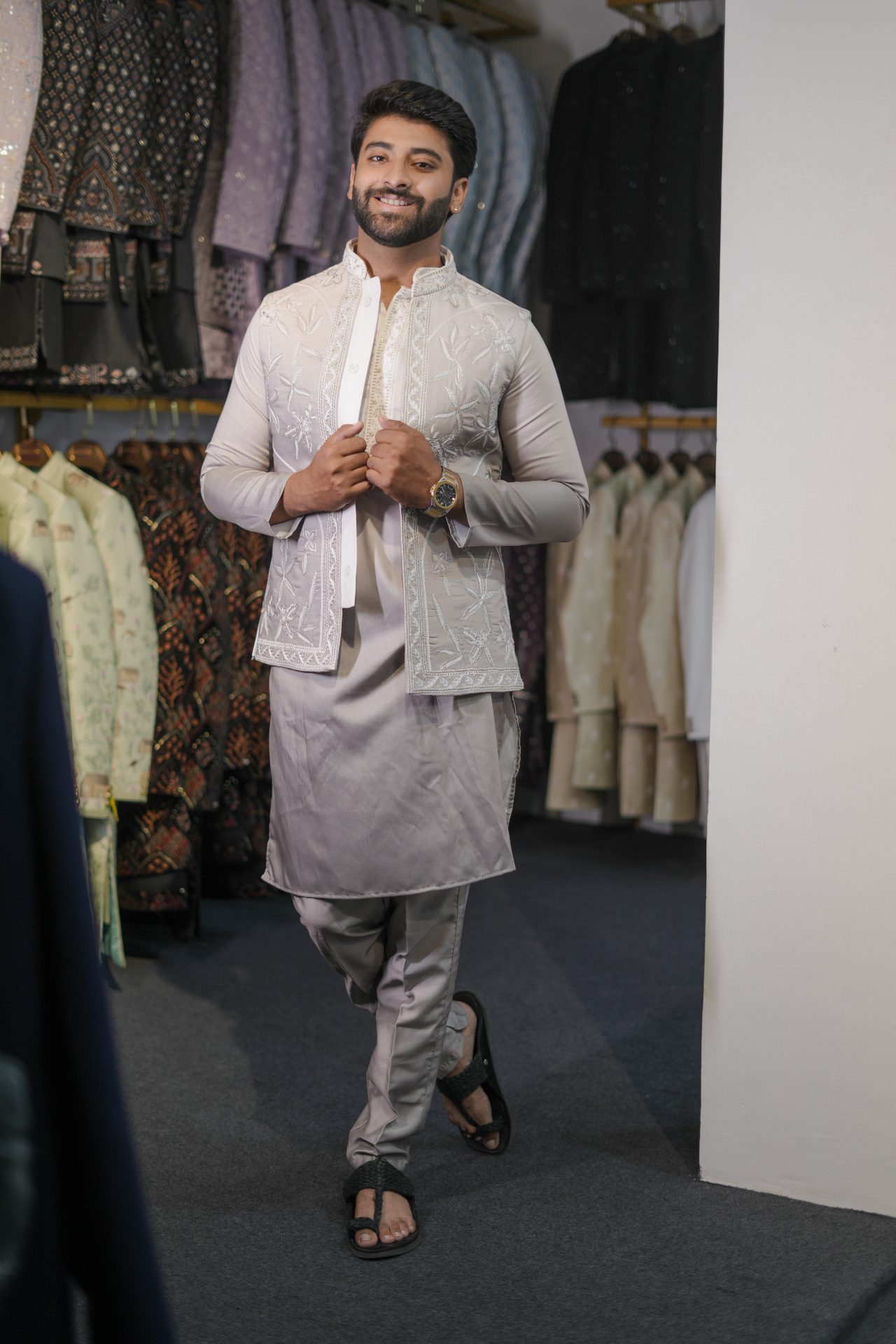 Lugass Kurta Jacket Beige